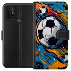 iSecrets - Pl&aring;nboksfodral till Motorola Moto G30 med Fotbollar