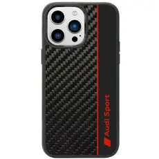 Audi - Audi Mobilskal till iPhone 14 Pro Carbon Fiber Stripe - Svart