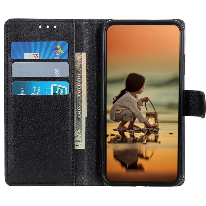 Taltech - iPhone 15 Plus Plånboksfodral Reptåligt - Svart