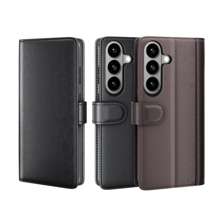 OEM - Samsung Galaxy S26 Plånboksfodral Äkta Läder Ställ - Brun