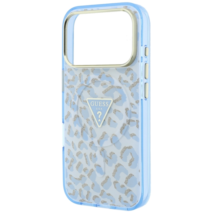 Guess - Guess Mobilskal För iPhone 18 Pro/17 Pro Magsafe IML Leopard Glitter