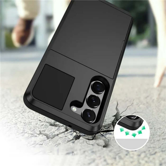 A-One Brand - Galaxy S23 Plus Mobilskal Korthållare Anti-drop - Svart
