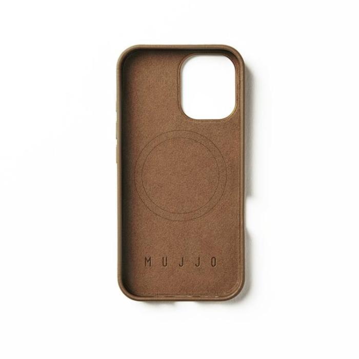 Mujjo - Mujjo iPhone 16 Mobilskal MagSafe Läder - Tan