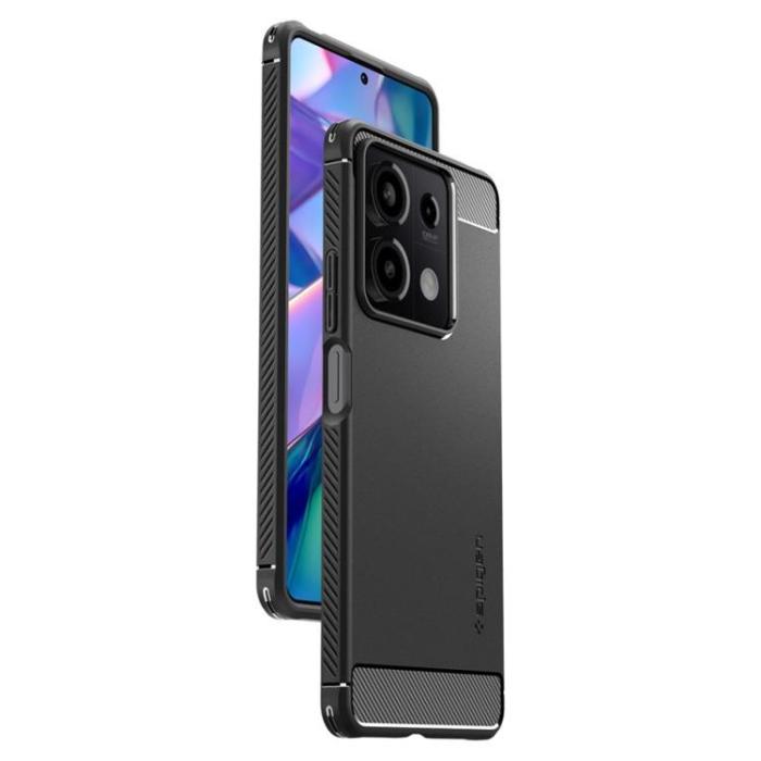Spigen - Spigen Xiaomi Redmi Note 13 Pro 5G Mobilskal Rugged Armor - Svart