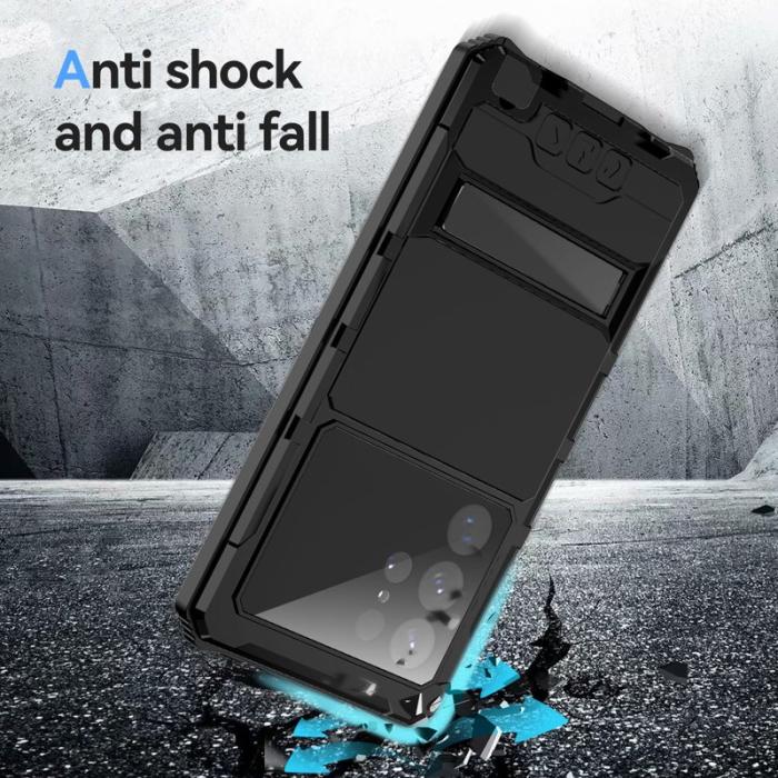 R-JUST - R-JUST Mobilskal till Galaxy S22 Ultra 5G Vattentät Svart
