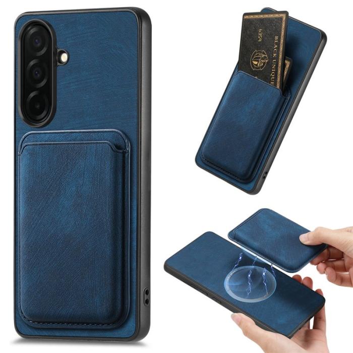 OEM - Mobilskal för Samsung Galaxy S26 Plus Magnetiskt Konstläder + TPU - Blå