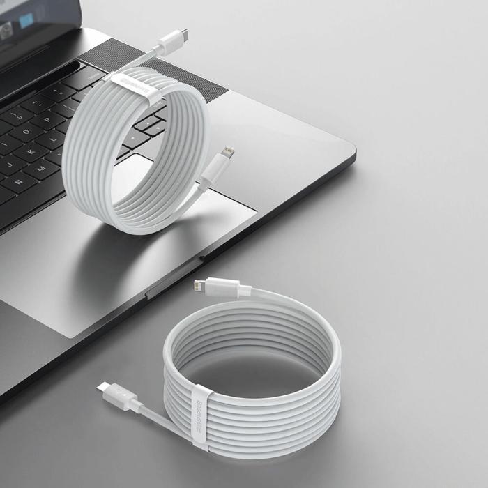 BASEUS - BASEUS USB-C till Lightning kabel 20W 1.5meter 2 st
