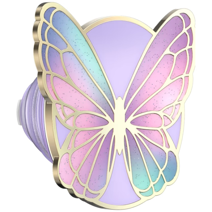 PopSockets - PopSockets MagSafe Popuphållare och Stativ Enamel Butterfly Prism - Lavendel