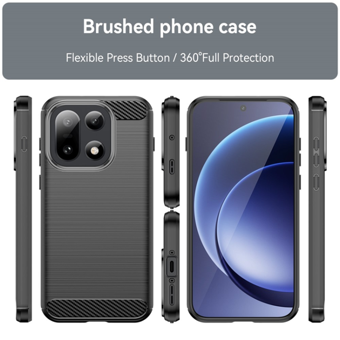 A-One Brand - OnePlus 15 5G Mobilskal Carbon Fiber Texture Brushed - Svart