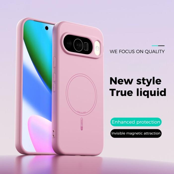 ABEEL - ABEEL Mobilskal till Google Pixel 10 Pro MagSafe Liquid Silicone - Rosa