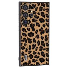 ABEEL - ABEEL Mobilskal till Samsung Galaxy S24 Ultra L&auml;derbelagd Leopardm&ouml;nster Guld