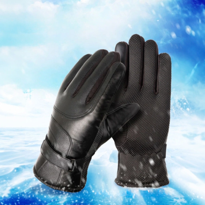 OEM - Insulated Mobil Touchvantar/Handskar i PU-läder För Herr (M/L) - Svart