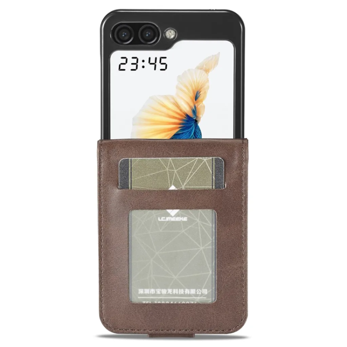 LC.imeeke - LC.IMEEKE Galaxy Z Flip 6 5G Plånboksfodral - Brun