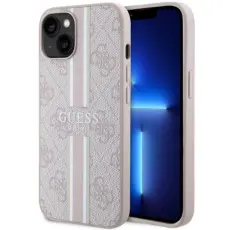 Guess - Guess Mobilskal till iPhone 14 MagSafe Printed Stripes - Rosa