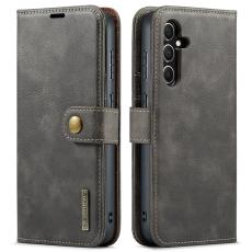 DG.MING - DG.MING Samsung Galaxy S23 FE &Auml;kta L&auml;der Pl&aring;nboksfodral - Gr&aring;