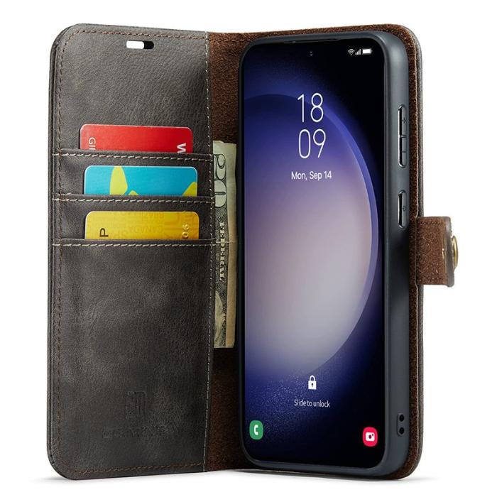 DG.MING - DG.MING Samsung Galaxy S23 FE Äkta Läder Plånboksfodral - Grå