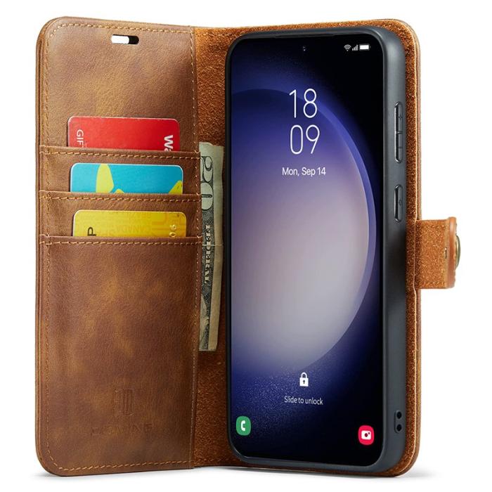 DG.MING - DG.MING Samsung Galaxy S23 FE Plånboksfodral i Äkta läder - Brun