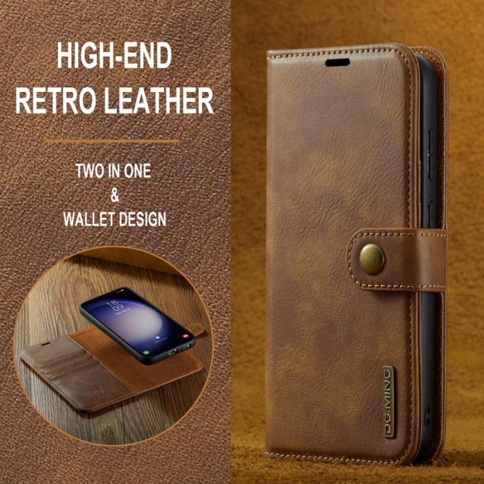 DG.MING - DG.MING Samsung Galaxy S23 FE Plånboksfodral i Äkta läder - Brun