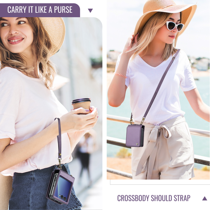 Caseme - CASEME Galaxy Z Flip 7 Plånboksfodral RFID Blocking C22 - Lila
