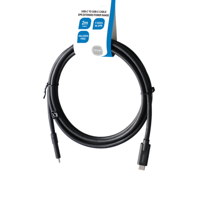 UTGATT1 - Deltaco USB-C till USB-C Kabel Gbit/S 2m - Svart