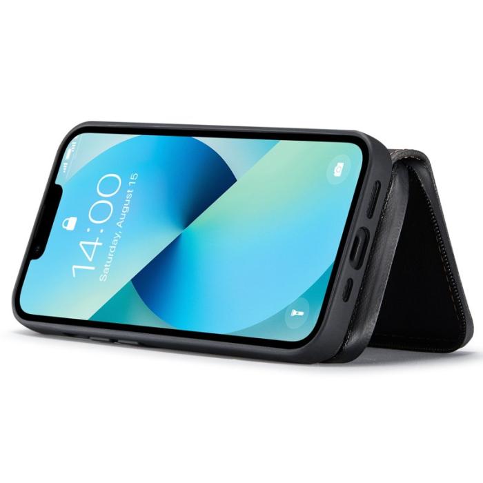 JEEHOOD - JEEHOOD Shockproof Case iPhone 14 Plus Konstläder Plånboksfodral Svart
