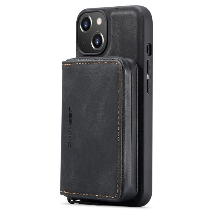 JEEHOOD - JEEHOOD Shockproof Case iPhone 14 Plus Konstläder Plånboksfodral Svart