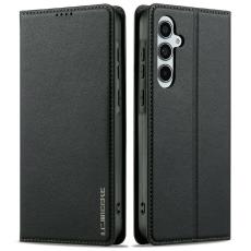 LC.imeeke - LC.IMEEKE L1 Series Samsung Galaxy A36 Pl&aring;nboksfodral Konstl&auml;der - Svart