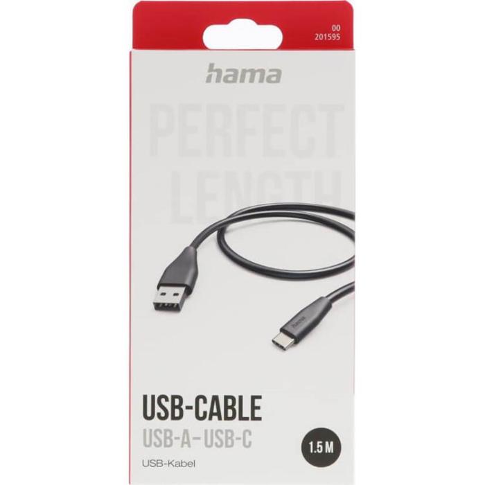 Hama - HAMA USB-C till USB-A kabel 1.5m - Svart