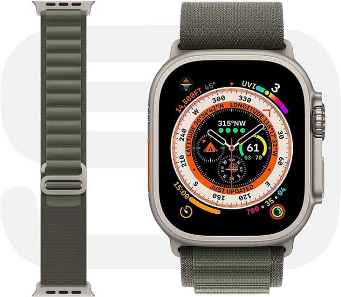 A-One Brand - Apple Watch Ultra/SE/8/7/6/5/4 Band (49/45/44mm) Loop - Grön