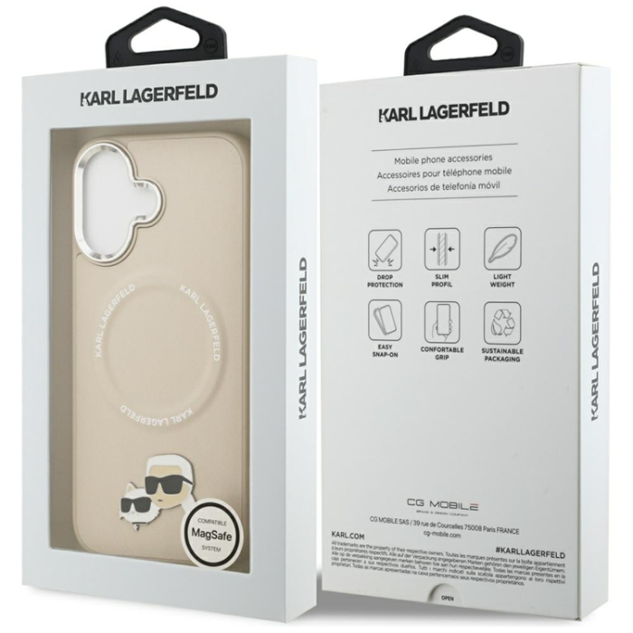 KARL LAGERFELD - Karl Lagerfeld iPhone 17 Mobilskal MagSafe Karl Och Choupette Pins