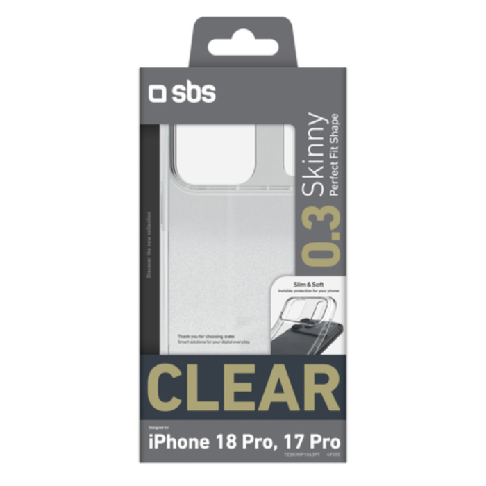 AmazingThing - SBS Mobilskal För iPhone 18 Pro/17 Pro Skinny - Transparent