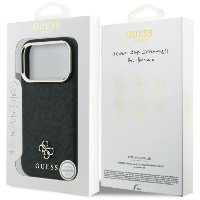 Guess - Guess Mobilskal För iPhone 18 Pro Max/17 Pro Max Magsafe Saffiano Small 4G Logo