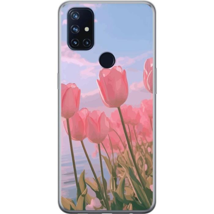 iSecrets - Mobilskal till OnePlus Nord N10 5G med Rosa Tulpaner