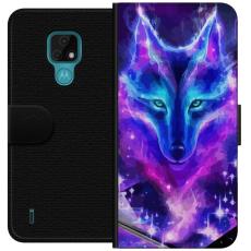 iSecrets - Plånboksfodral till Motorola Moto E7 med Neon Varg