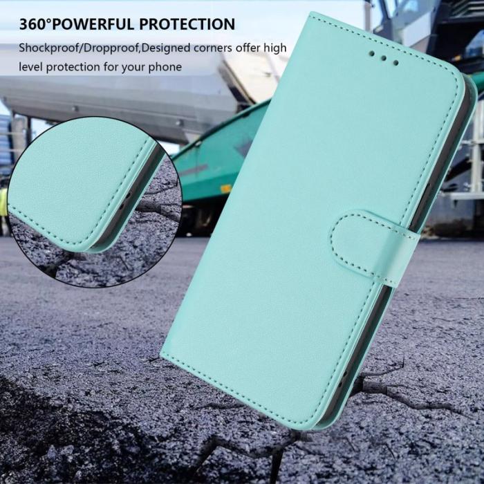 OEM - Samsung Galaxy S26 Ultra Fodral Äkta Läder Ställ - Mintgrön
