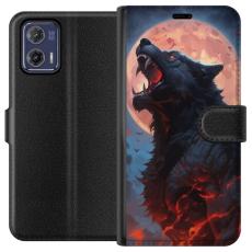 iSecrets - Plånboksfodral till Motorola Moto G73 med Ylande varg