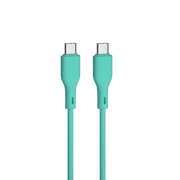QUALO - QUALO USB-C till USB-C Kabel 3A 1.5m Nylon QKN-CC-21 - Mynta
