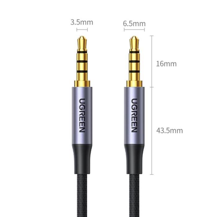 Ugreen - Ugreen AUX minijack 3.5 mm Kabel (hane) 3 m - Svart