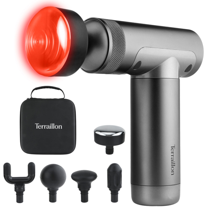 Terraillon - Terraillon Massagepistol Muscle Massager med värme, 5st tillbehör