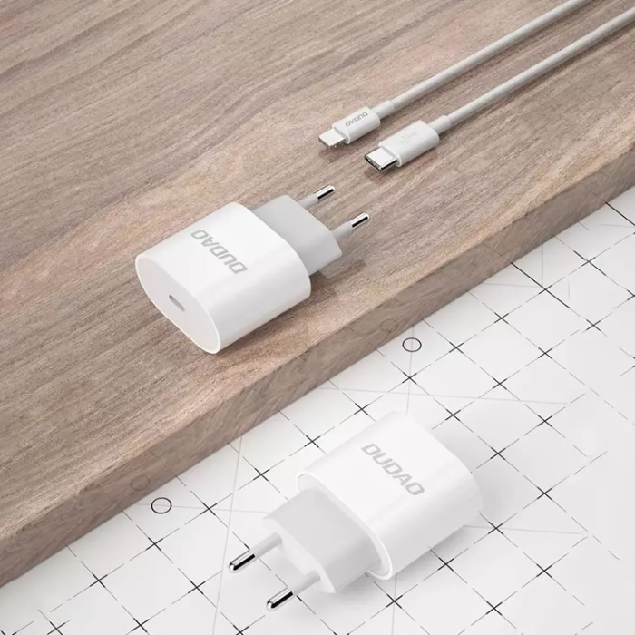 Dudao - Dudao Väggladdare USB-C 20W med USB-C Kabel PD Vit