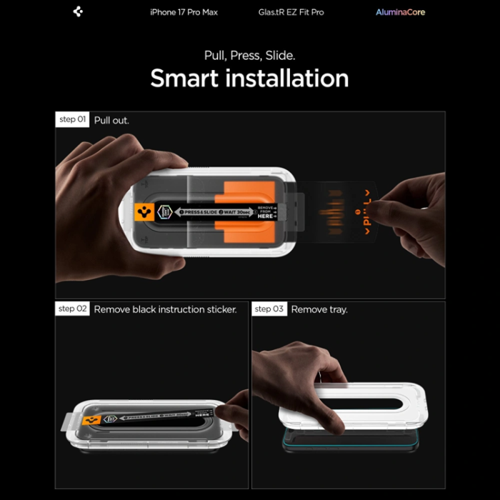 Spigen - Spigen Härdat glas Skärmskydd för iPhone 17 Pro Max EZ Fit Pro AC