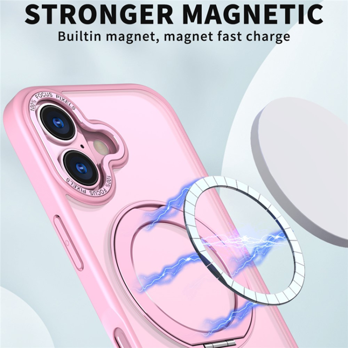 A-One Brand - iPhone 17 Mobilskal MagSafe TPU + Acrylic Kickstand - Rosa