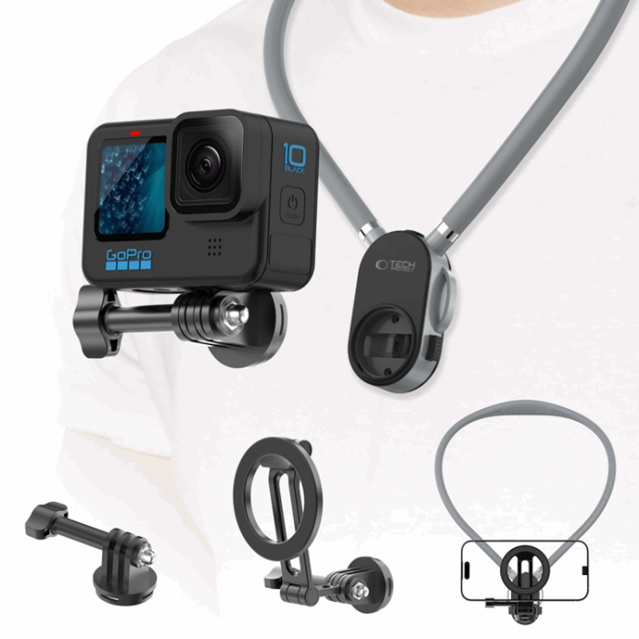Tech-Protect - Tech-Protect Magnetisk Magsafe & GoPro & DJi Halshållare - Grå