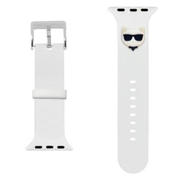 UTGATT1 - Karl Lagerfeld Apple Watch 38/40/41mm Strap Silicone Choupette Heads - Vit