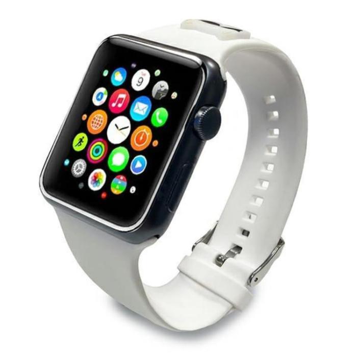 UTGATT1 - Karl Lagerfeld Apple Watch 38/40/41mm Strap Silicone Choupette Heads - Vit
