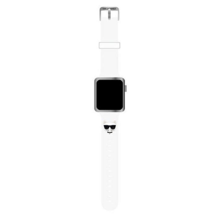 UTGATT1 - Karl Lagerfeld Apple Watch 38/40/41mm Strap Silicone Choupette Heads - Vit