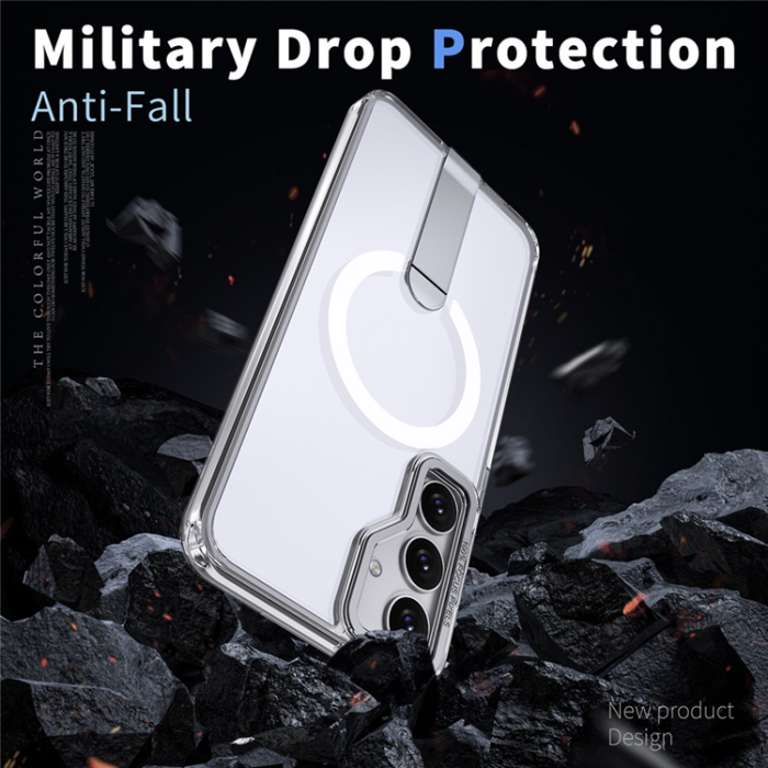 A-One Brand - Galaxy S25/S24 Mobilskal MagSafe Kickstativ Acrylic - Clear