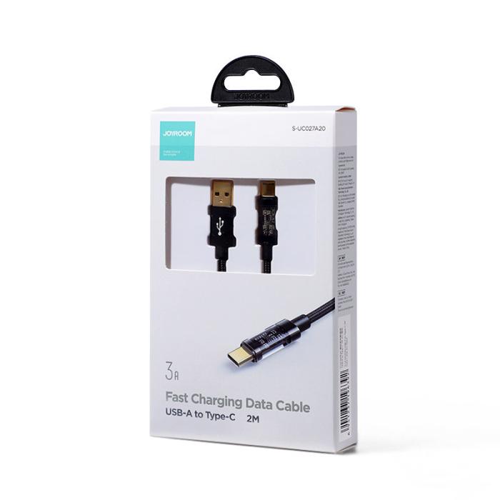 Joyroom - Joyroom USB-A till USB-C Kablar 3A 2m - Svart