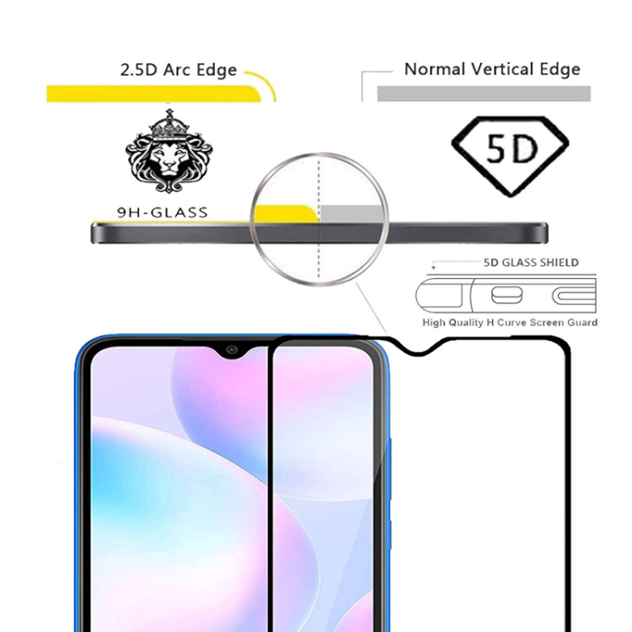 A-One Brand - [1-PACK] Xiaomi Redmi 9A/9AT Härdat Glas Skärmskydd - Svart
