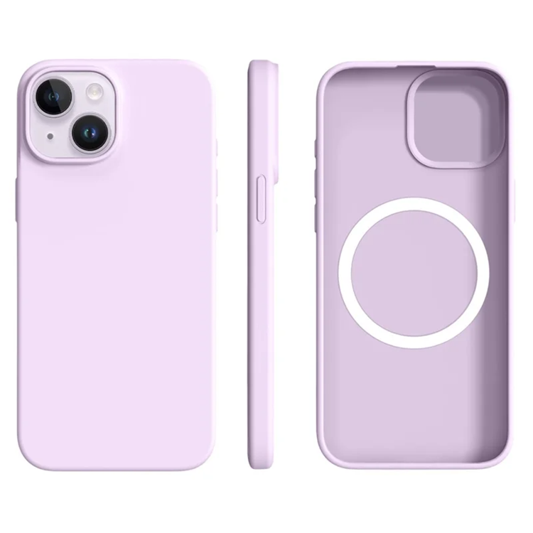 iPhone 14/13 Mobilskal MagSafe Ultra Thin Silicone (Bean Lila) | 2353 | AlltMobil